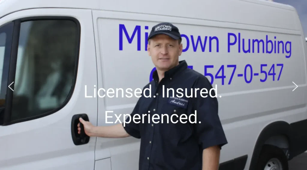 Midtown Plumbing professional with his service van