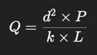 Flow rate formula 